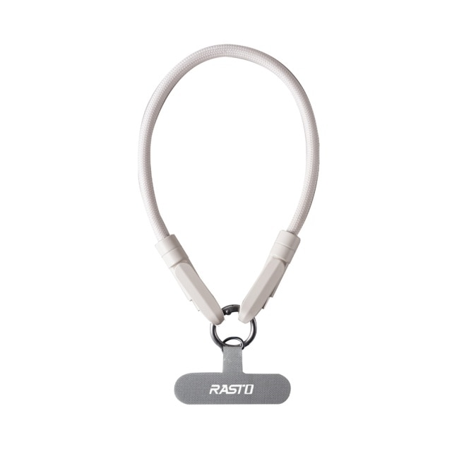 RASTO RX71 60W Type C快速充電傳輸二合一短版手機掛繩30CM-奶茶