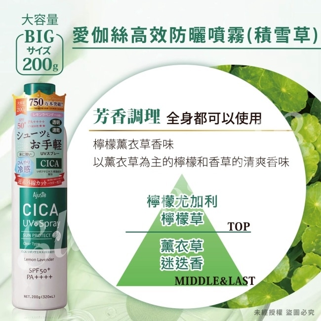 愛伽絲高效防曬噴霧(積雪草)200g