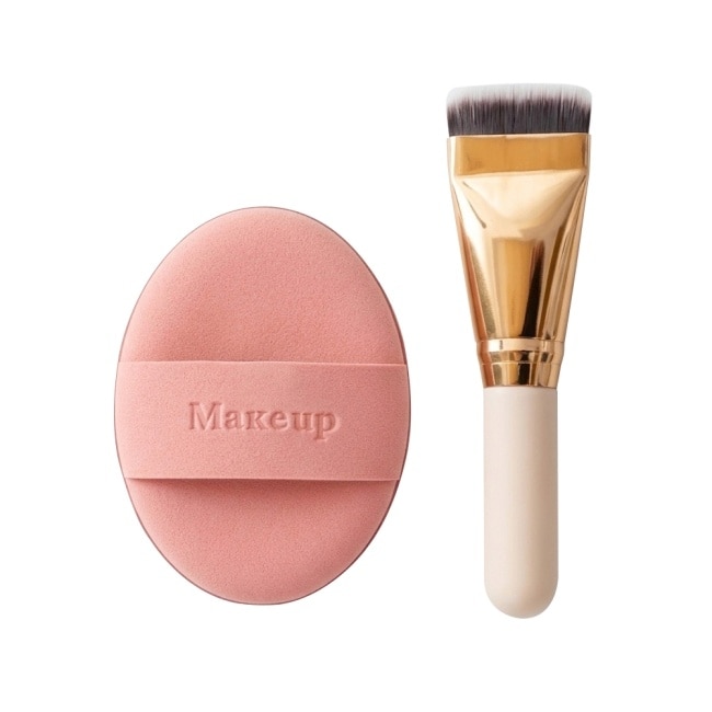 Miine 完美底妝隨身組(迷你一字刷*1+雙面氣墊粉撲*1+收納盒*1)