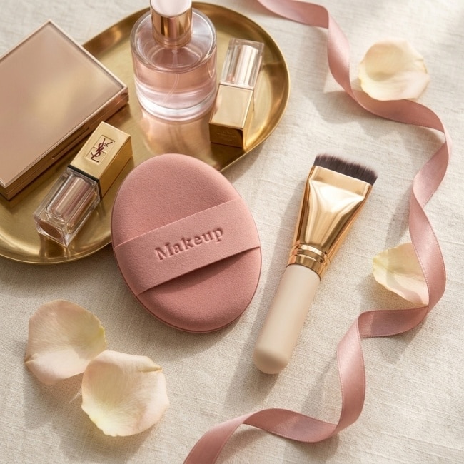 Miine 完美底妝隨身組(迷你一字刷*1+雙面氣墊粉撲*1+收納盒*1)