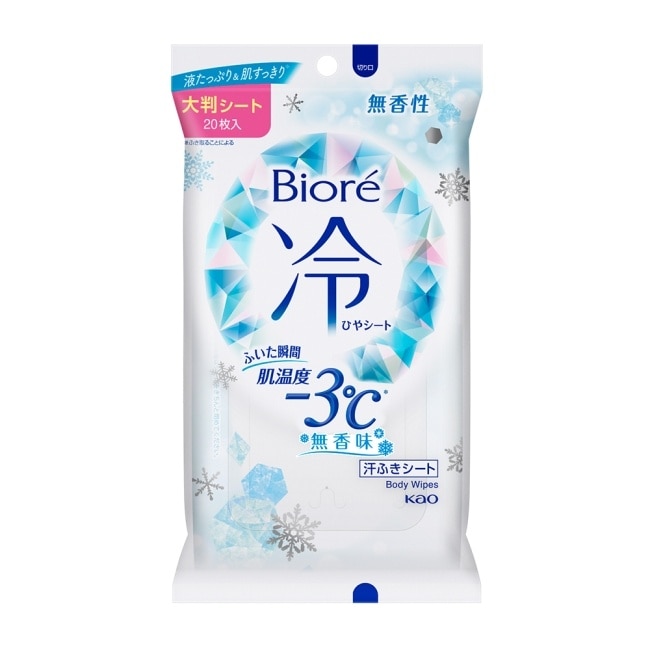 Biore臉部/身體-3度C涼感濕巾無香味 20入