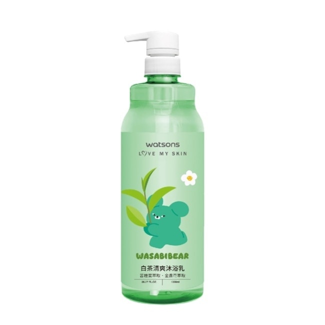 屈臣氏白茶清爽沐浴乳1000ml(芥末熊 WASABI BEAR)