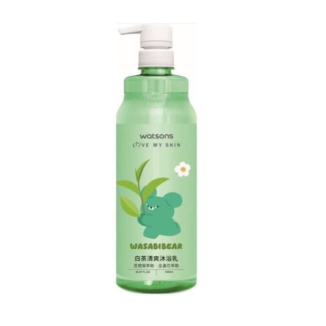 屈臣氏白茶清爽沐浴乳1000ml(WASABI BEAR)