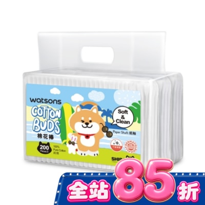 Watsons 屈臣氏 - 屈臣氏棉花棒200支3入(柴犬工房2026) image
