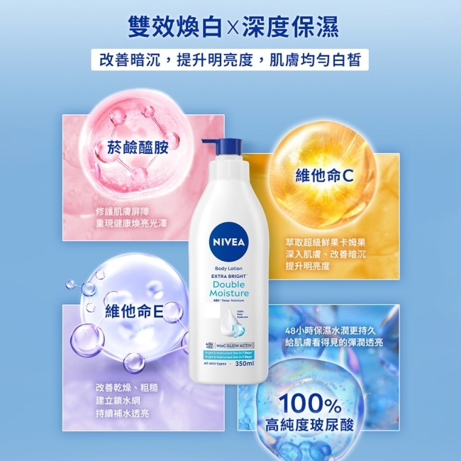 妮維雅亮白玻尿酸水光乳液350ml
