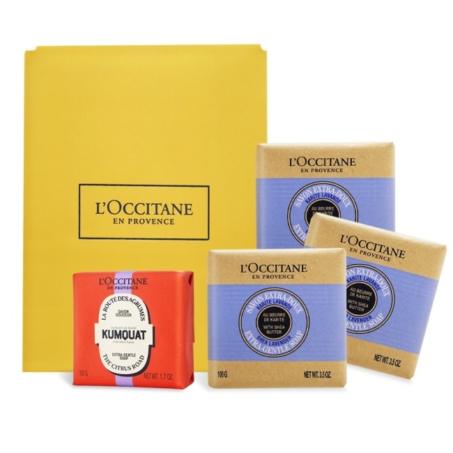 L’OCCITANE 歐舒丹 乳油木皂(100gX3)送50g-薰衣草X3-專櫃公司貨