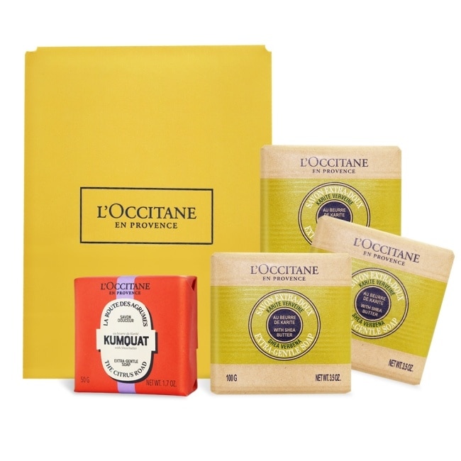 L’OCCITANE 歐舒丹 乳油木皂(100gX3)送50g-馬鞭草X3-專櫃公司貨