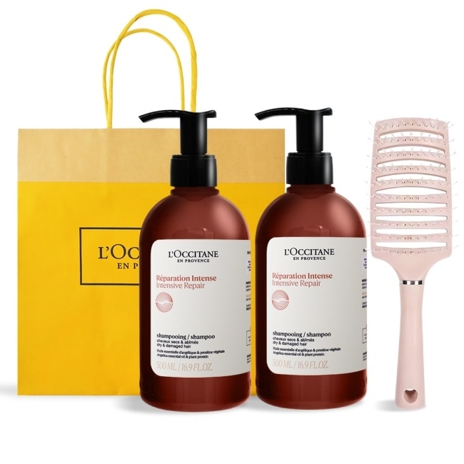 L’OCCITANE 歐舒丹 經典草本洗髮乳(500mlX2)送蓬鬆按摩梳-修護X2-專櫃公司貨