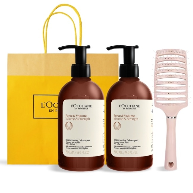 L’OCCITANE 歐舒丹 經典草本洗髮乳(500mlX2)送蓬鬆按摩梳-強韌X2-專櫃公司貨