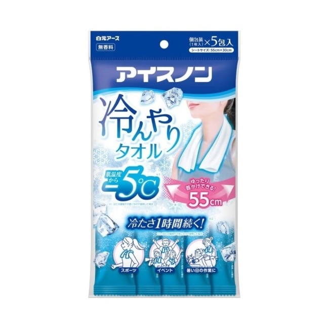 日本白元冰爽涼感巾加大版-5片裝 image