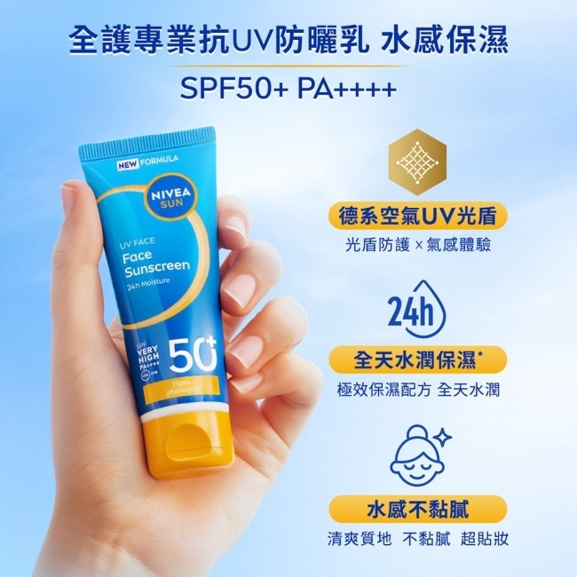 妮維雅全護專業抗UV防曬乳SPF50+水感保濕40ml image