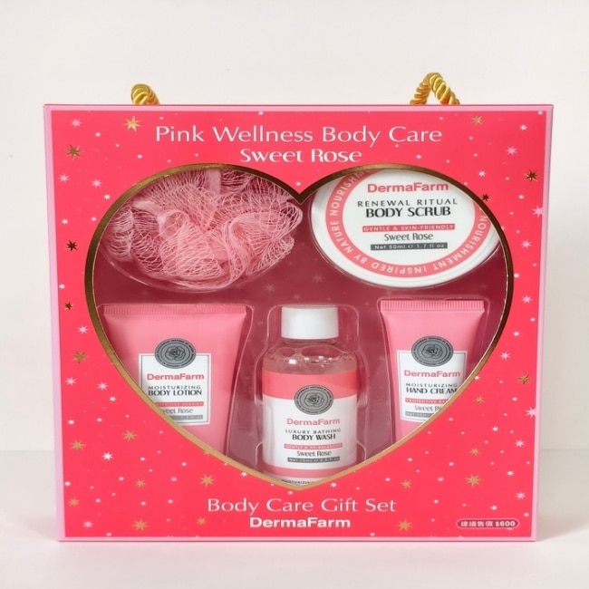 DermaFarm【玫好時光】香氛身體保養禮盒(沐浴露、磨砂膏、身體乳、護手霜、沐浴球)