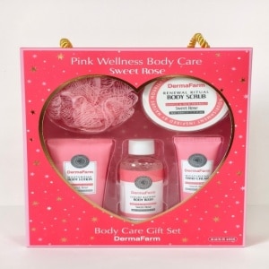 DermaFarm【玫好時光】香氛身體保養禮盒(沐浴露、磨砂膏、身體乳、護手霜、沐浴球)