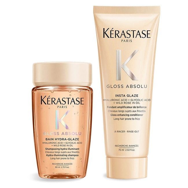 KERASTASE 卡詩 釉光香頌髮乳(75ml)+釉光香頌玫瑰髮浴(80ml)-專櫃公司貨