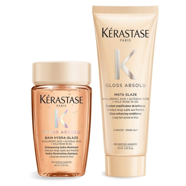 KERASTASE 卡詩 釉光香頌髮乳(75ml)+釉光香頌玫瑰髮浴(80ml)-專櫃公司貨