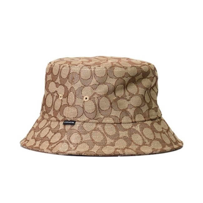 【COACH】滿版LOGO漁夫帽-卡其色