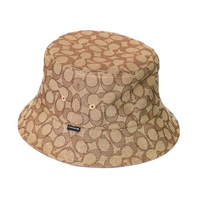 【COACH】滿版LOGO漁夫帽-卡其色