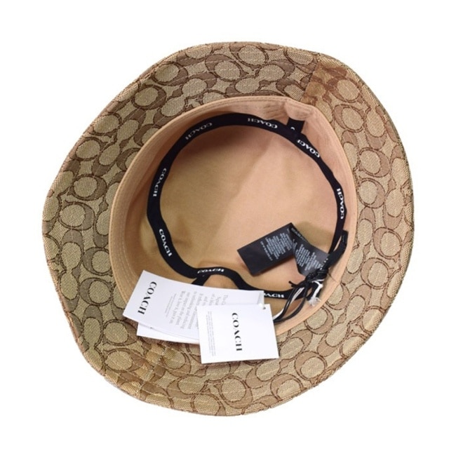 【COACH】滿版LOGO漁夫帽-卡其色