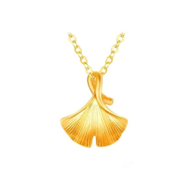 【Prisme Gold】黃金項鍊 純金999銀杏 鍊墜項鍊 (約0.02錢+-0.01)