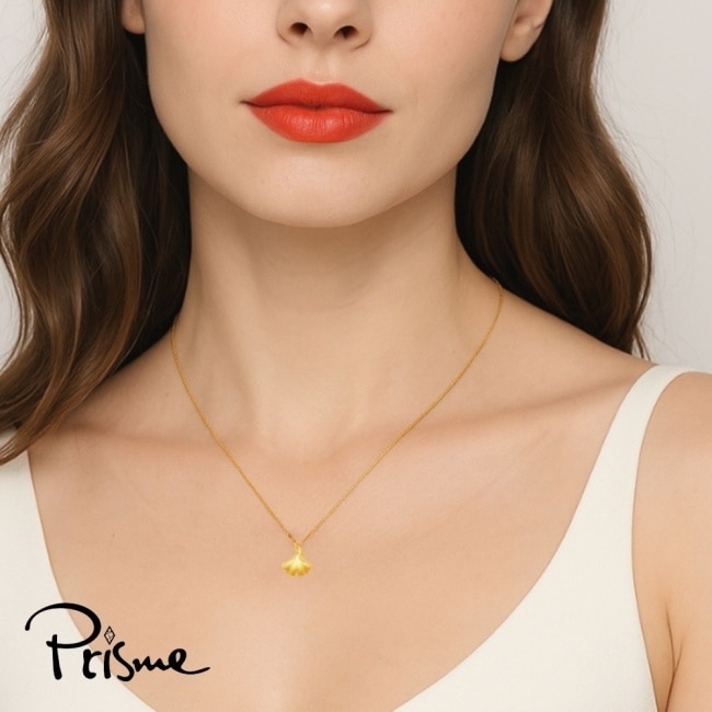 【Prisme Gold】黃金項鍊 純金999銀杏 鍊墜項鍊 (約0.02錢+-0.01)