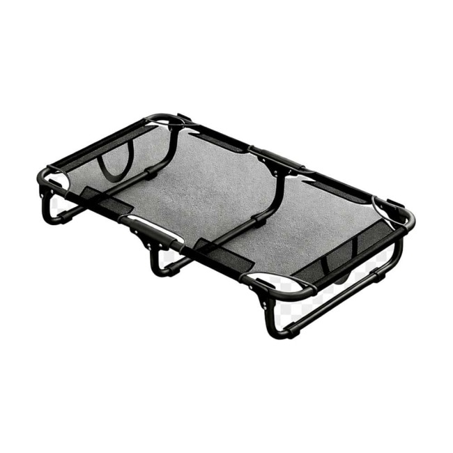 摩達客寵物-免安裝超輕量透氣摺疊寵物行軍床-L號 外銷歐美加厚款飛行床寵物床_不鏽鋼支架