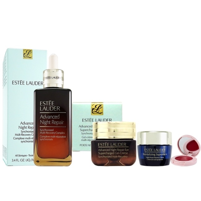 雅詩蘭黛 特潤修護露100ml+特潤眼霜15ml+一夜霜15ml+唇鏡1.6g