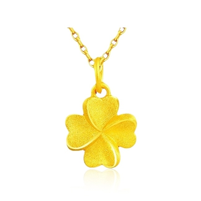 【Prisme Gold】黃金項鍊 純金999幸運草 鍊墜項鍊 (約0.03錢+-0.01)