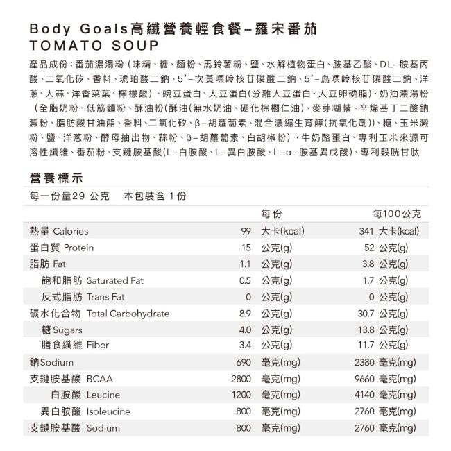 Body Goals高纖營養輕食餐-羅宋番茄