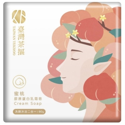 台灣茶摳 - 臺灣茶摳 蜜桃膠原蛋白乳霜皂-80g