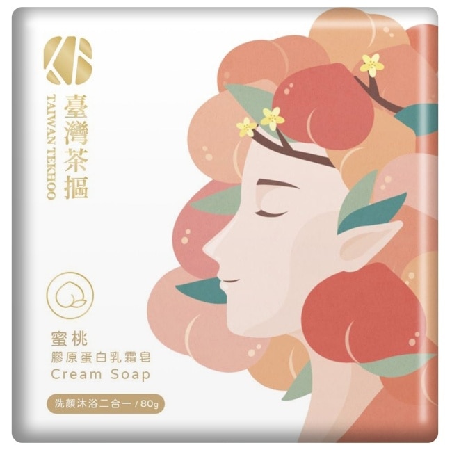 臺灣茶摳 蜜桃膠原蛋白乳霜皂-80g