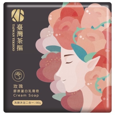 台灣茶摳 - 臺灣茶摳 玫瑰膠原蛋白乳霜皂-80g
