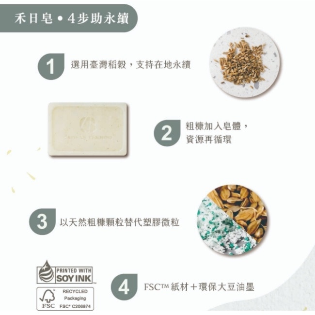 臺灣茶摳禾日粗糠皂_80g