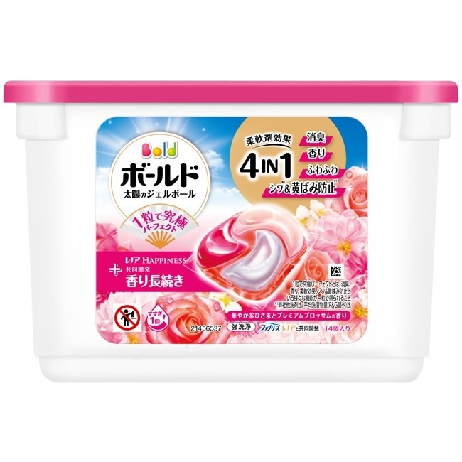 BOLD日本四合一洗衣膠囊14顆盒裝(淡雅花香)