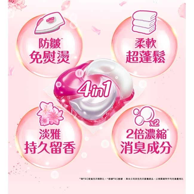 BOLD日本四合一洗衣膠囊14顆盒裝(淡雅花香)