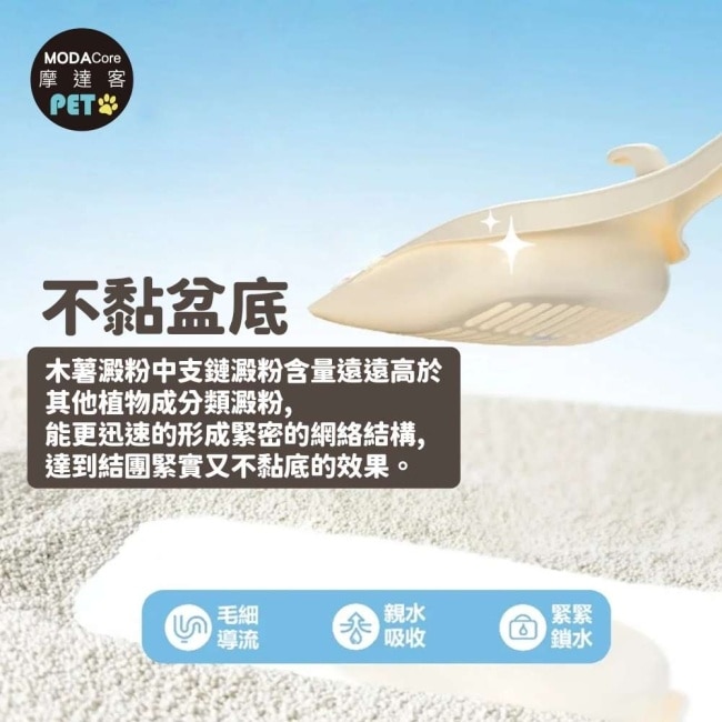 摩達客寵物-転運棧&奧藝頂級純木薯貓砂2.4KGx 32入組_無香精木薯砂_絲蘭除臭強效凝結不粘底