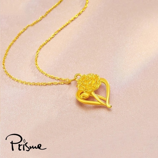 【Prisme Gold】母親節限定 馨情盛放黃金項鍊 (約0.13錢+-0.03) 贈禮盒