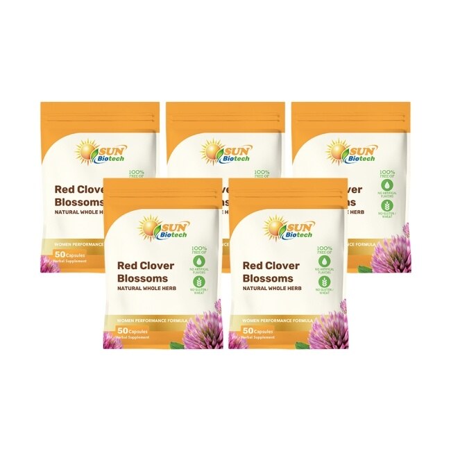 Sun日落恩賜 四倍濃縮頂級紅花苜蓿膠囊x5袋組(50粒/袋)