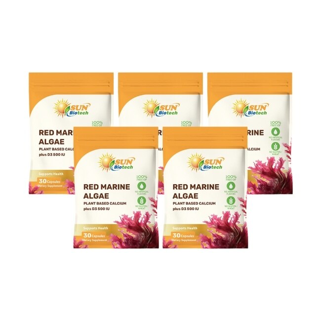Sun日落恩賜 愛爾蘭海藻鈣+D3複方膠囊x5袋組(30粒/袋)