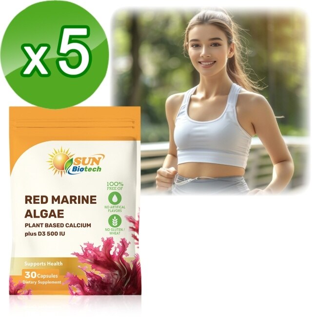 Sun日落恩賜 愛爾蘭海藻鈣+D3複方膠囊x5袋組(30粒/袋)