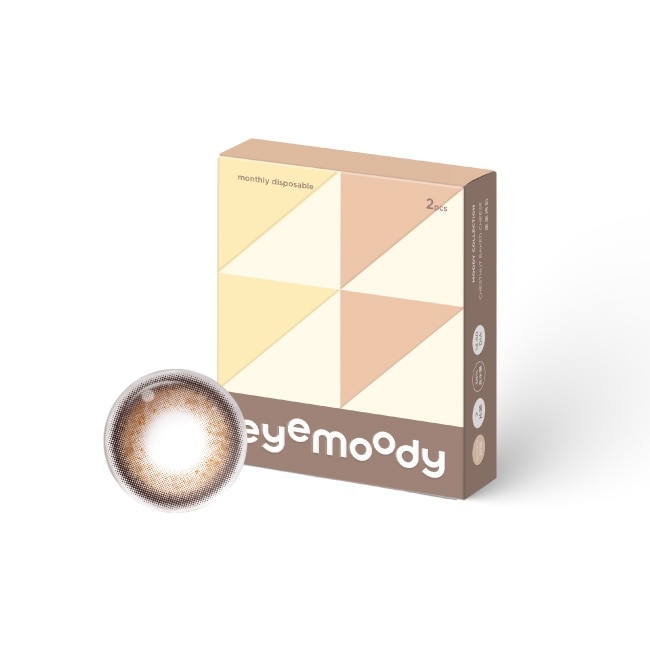 -0.00-目荻彩色月拋隱形眼鏡 栗栗烤奶 2片裝