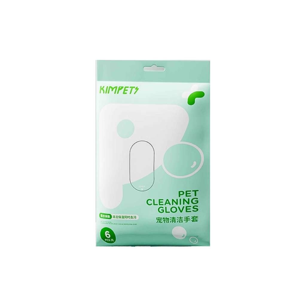摩達客寵物-狗貓清潔免洗手套型濕巾-櫻花味6片裝*2包-乾洗擦澡除臭按摩遛狗後擦拭
