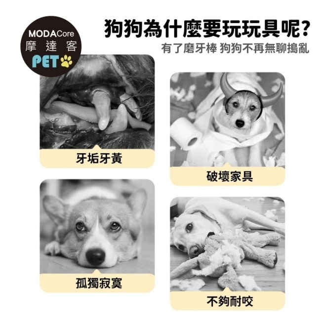 摩達客寵物-黃玉米繩結造型狗貓紓壓磨牙棒發聲玩具漏食設計