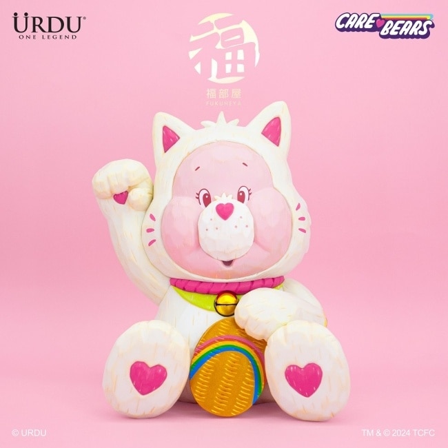 URDU x CARE BEARS 彩虹熊 福部屋系列 UNLOCK THE MAGIC 招財貓-Cheer