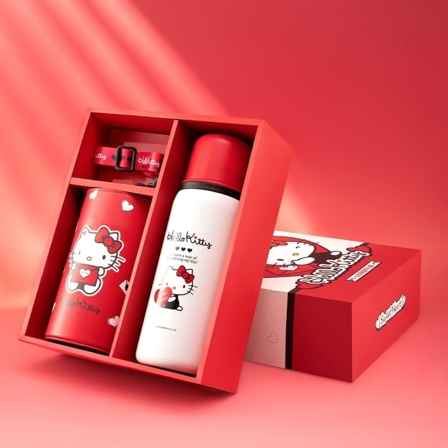 MarTube 馬克圖布 三麗鷗 心動不鏽鋼保溫杯套組 Hello Kitty