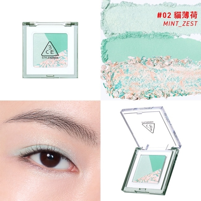 3CE 幻影喵爪三色眼影盤 #02貓薄荷 3.3g