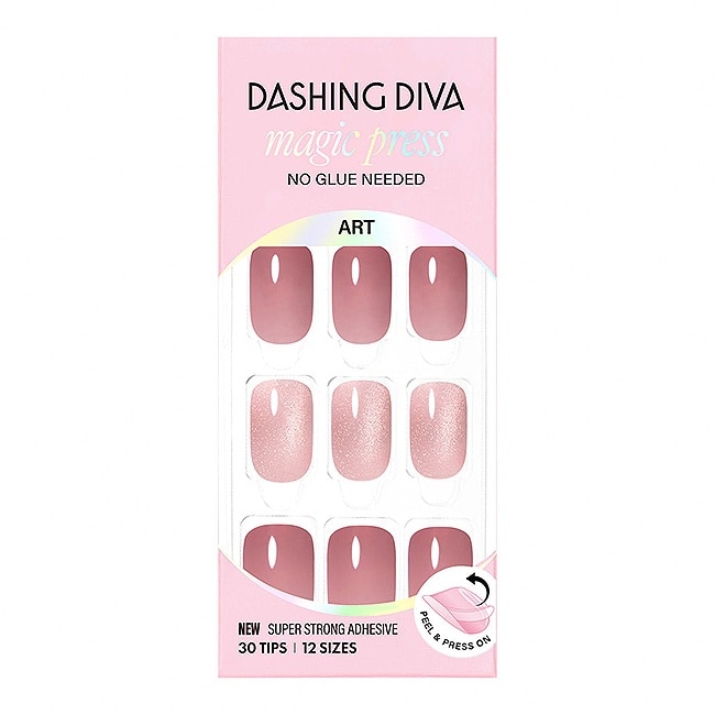 Dashing Diva/M 薄型經典美甲片-玫瑰微光-30片