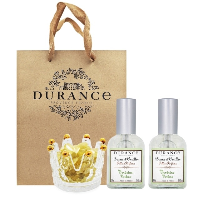 DURANCE朵昂思 能量水晶舒眠禮袋組(馬鞭草枕香X2+黃水晶)附提袋-專櫃公司貨