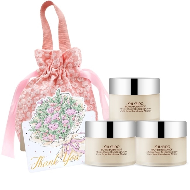 SHISEIDO 資生堂 百優精純乳霜 18mlX3 隨行修護組 (附好運收納袋+祝福卡片)-母親節限定-專櫃公司貨