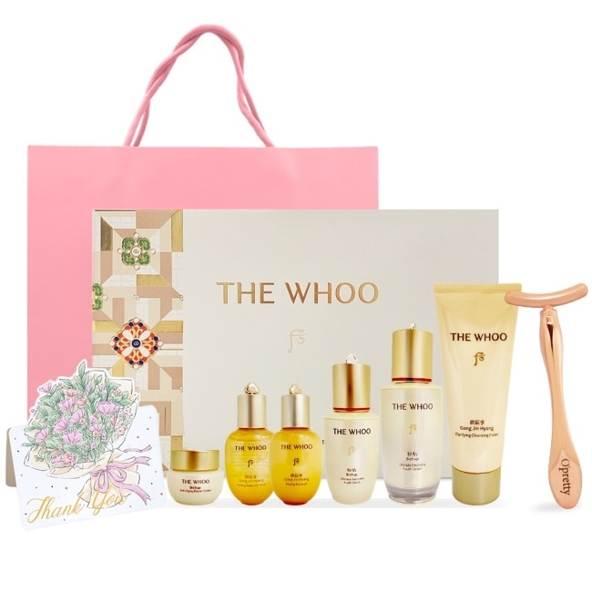 Whoo后 重生秘帖煥能修護精華禮盒[秘帖+秘帖+滋養液+清潤乳+光澤霜+洗顏乳-附大禮袋+卡片-國際航空版