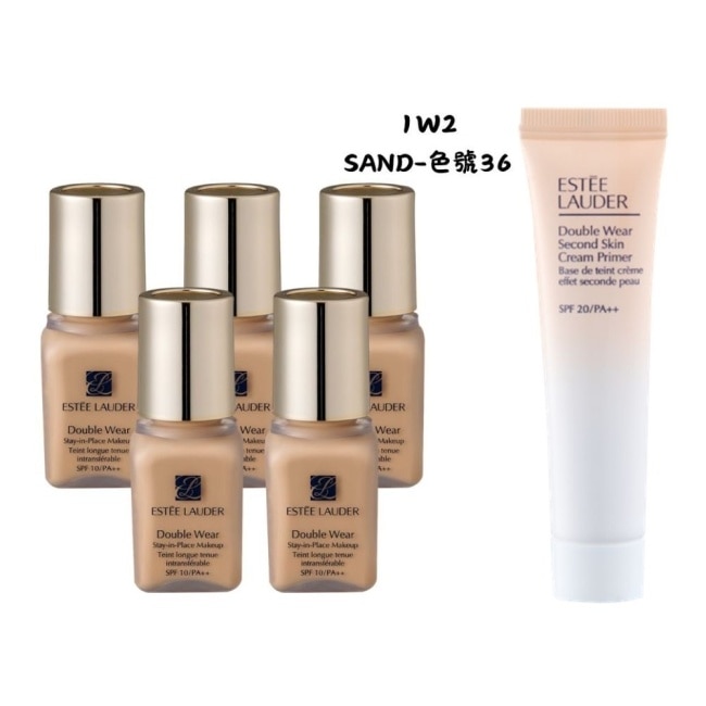 【ESTEE LAUDER 雅詩蘭黛】粉持久完美持妝粉底 7mlx5 1W2+粉持久完美持妝粉底15ml 公司貨